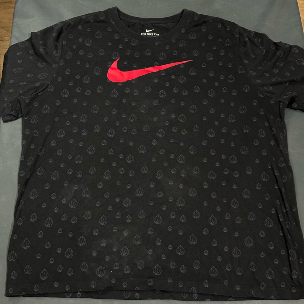 Black T-Shirt with Red Swoosh